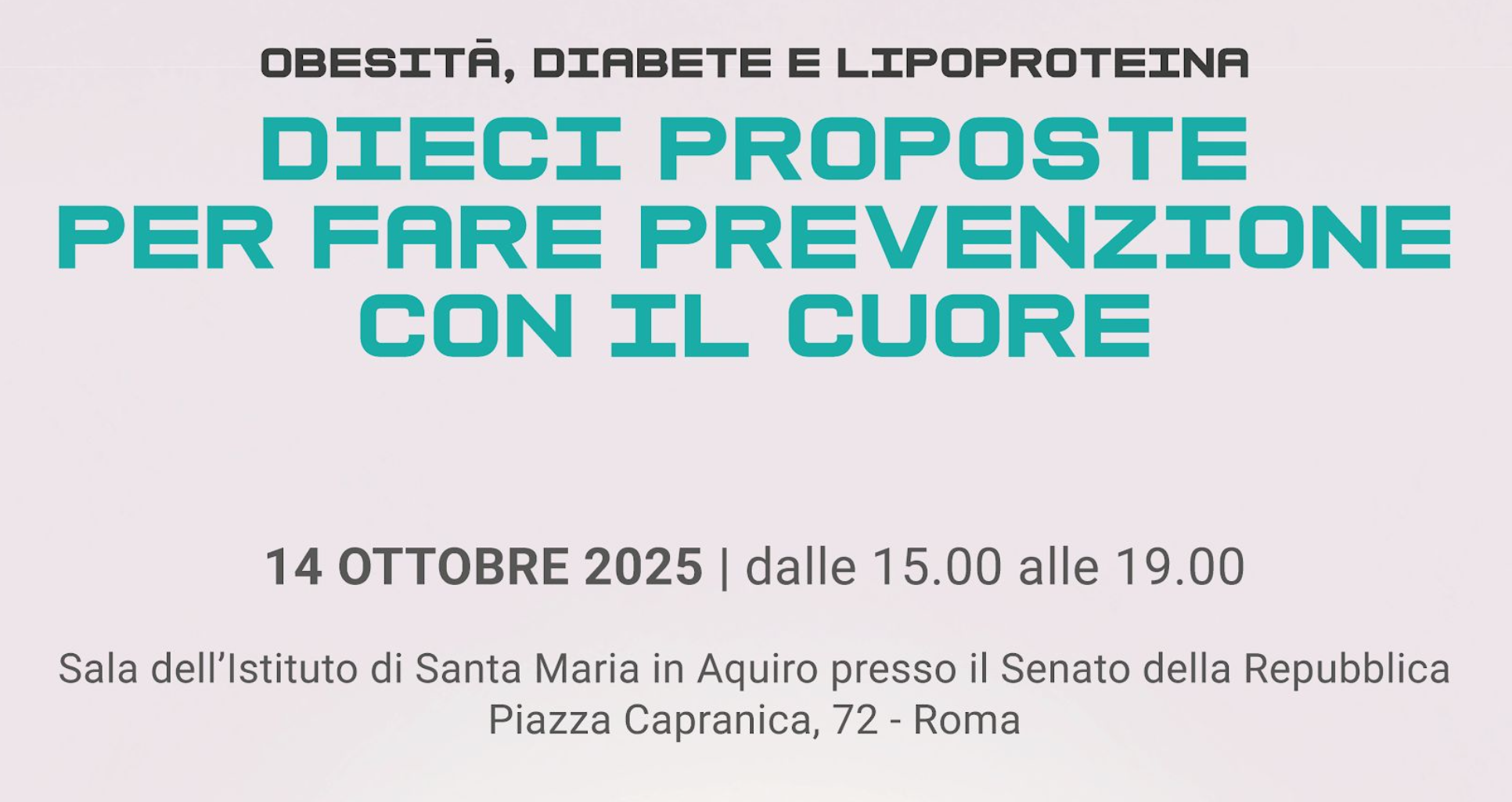 Obesità, diabete e lipoproteina. Dieci proposte per fare prevenzione con il cuore
